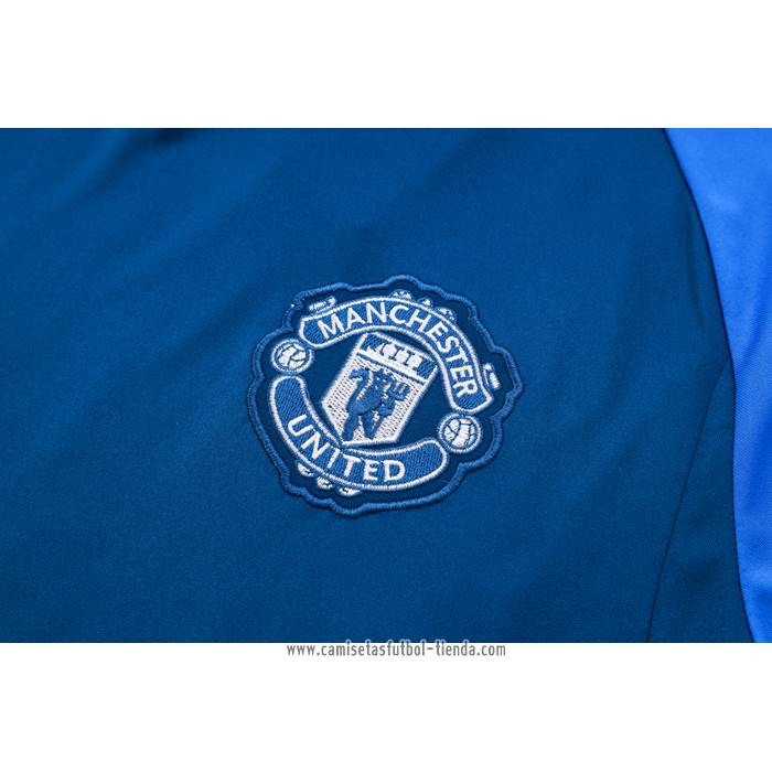 Chandal del Manchester United 2023 2024 Manga Corta Azul - Pantalon Corto